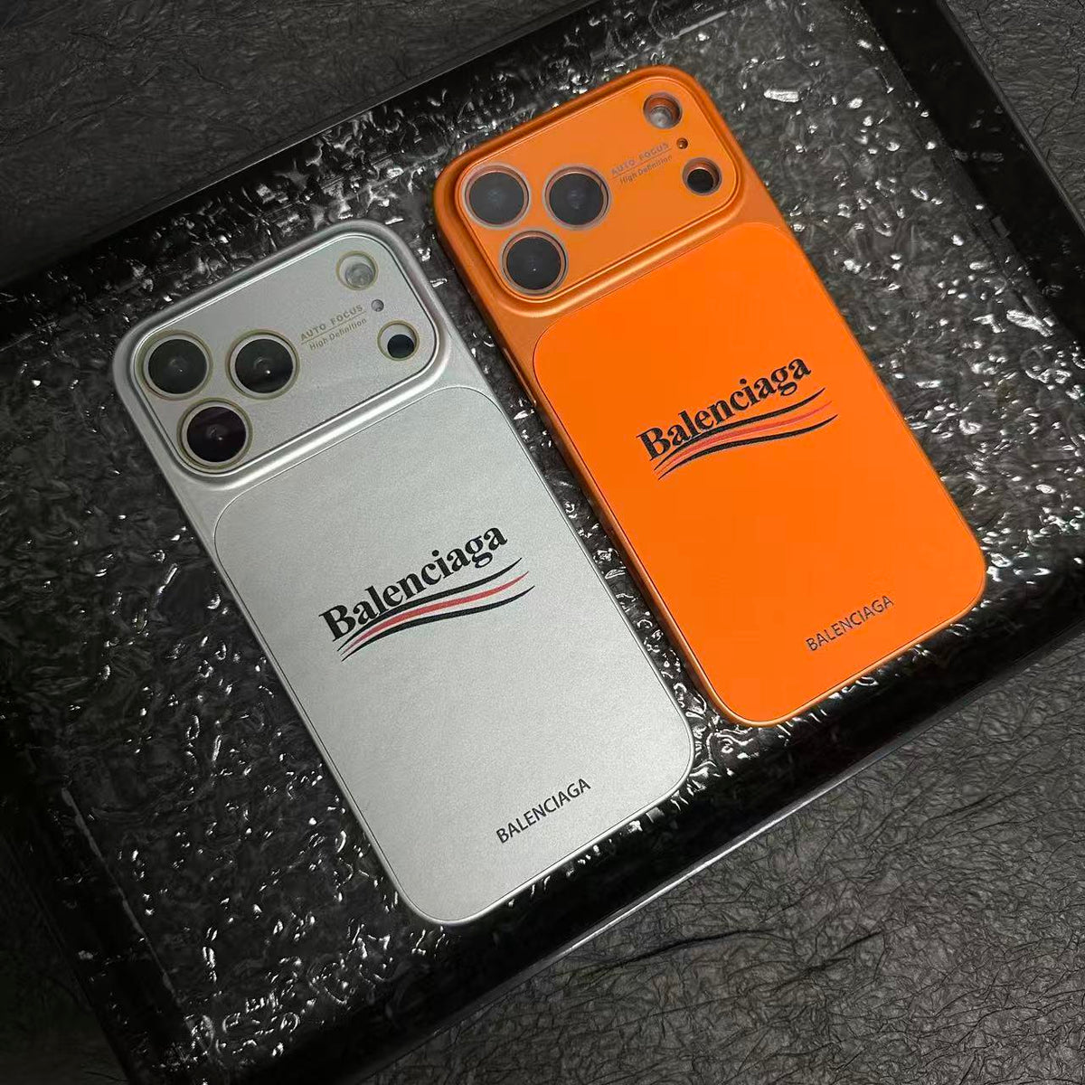 Balenciaga-Inspired Matte Protective iPhone Case with Full-Lens Protection
