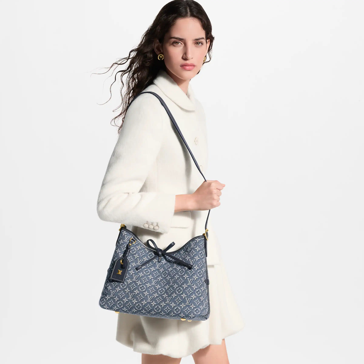 Denim Jacquard Hobo Bag