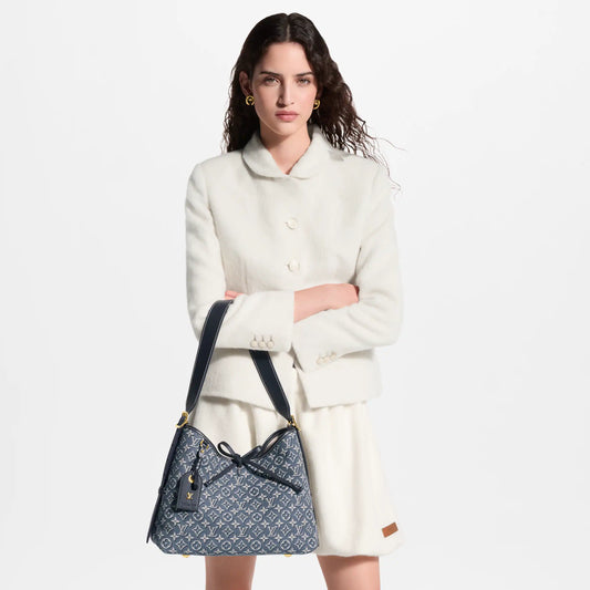 Denim Jacquard Hobo Bag